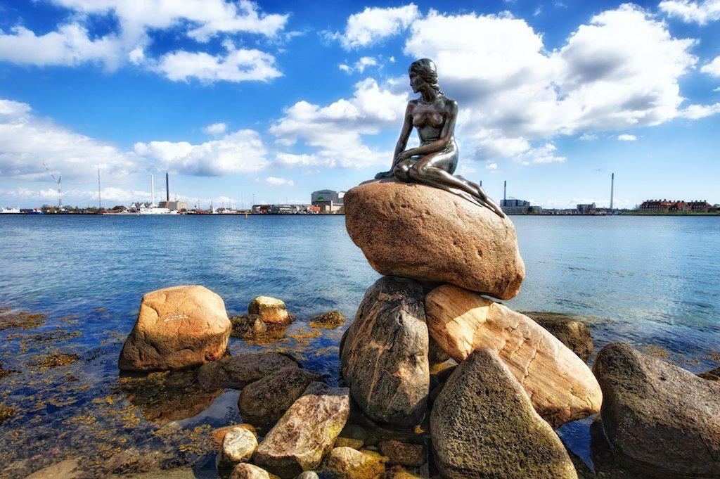 The Little Mermaid statue in Copenhagen