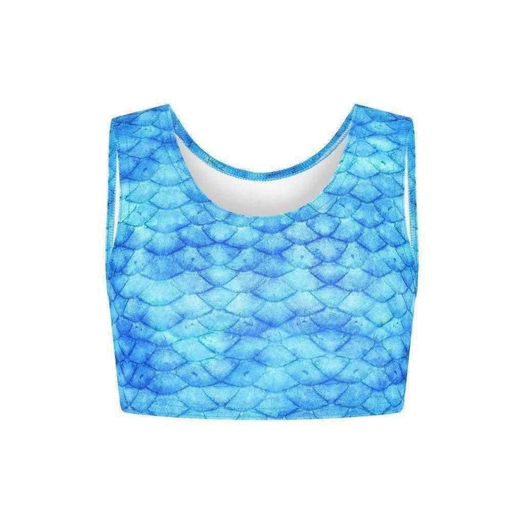 Frozen Aqua Mermaid Crop Top - Mermaids Tail UK